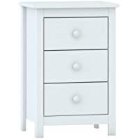 Moblit Tabac Mesita con Tres Cajones- Madera- Blanco- 63x43x35 cm